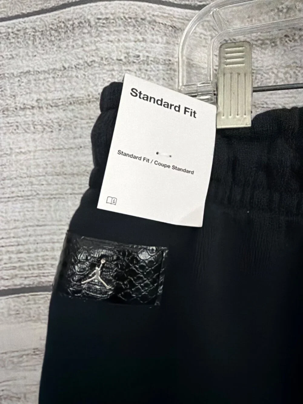 NWT Mens Jordan Black Joggers With Textured Panels & Elastic Cuffs Size L